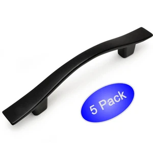 *5 Pack* Cosmas Cabinet Hardware Flat / Matte Black Pulls - #8902FB - Picture 1 of 1