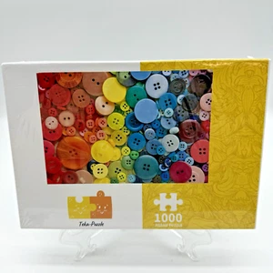 1000 Piece Jigsaw Puzzle Teka BUTTONS Colorful Blue Green Yellow Red New Sealed - Picture 1 of 7