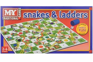 Snakes & Ladders Traditional Board Game Set - 2-4 Players - Full Size Family Fun - Picture 1 of 2