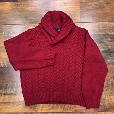 Janie And Jack Shawl Neck Sweater Boys 3 Re Cable Knit  - Image 1 of 4