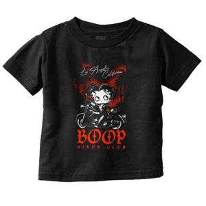 Betty Boop Retro Cartoon Cali LA Biker Club Toddler Girl Youth T Shirt For Kids - Picture 1 of 5