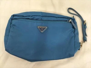 PRADA Vela Triangle Logo Pouch 9.4 inch - Picture 1 of 11
