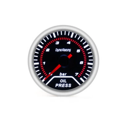2" 52mm Universal Smoke Lens Pointer LED 0-7 Bar Oil Press Pressure Gauge Meter - Image 1 of 4