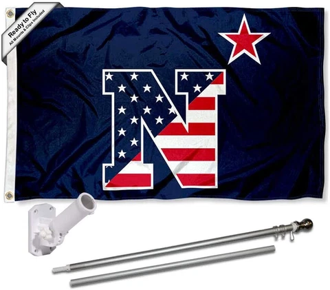 US Navy Midshipmen Patriotic Flag with Pole and Bracket Kit Cover