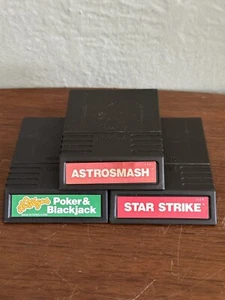 Intellivision Game Lot of 3 - Poker / Blackjack / Astrosmash / Star Strike - Picture 1 of 8