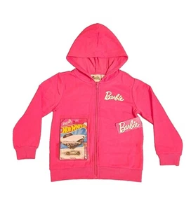NEW Barbie Pink Hoodie Sweater Girls Size 6 & Hot Wheels 1956 Corvette - Picture 1 of 10
