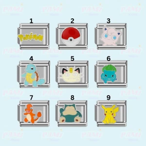 Italian Charm Pokémon Pikachu modular link fits all classic 9mm bracelet - Picture 1 of 1