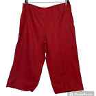 Eileen Fisher Organic Linen Pants Crop Capri XL Rust Red Resort Wear Loose Flowy
