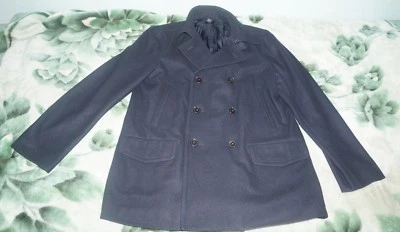 Mens Brand New DKNY Navy Blue Pea Coat Size L - Image 1 of 4