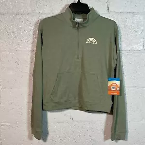 Pullover Columbia Trek French Terry media cremallera verde para mujer, pequeño - Imagen 1 de 8