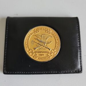 Vintage NRA ID / Card Holder National Rifle Association Gold Coin