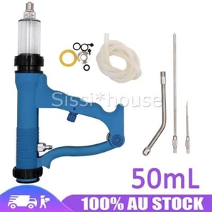50ml BLUE CONTINUOUS DRENCH GUN for CATTLE SHEEP GOATS ORAL & POUR ON ANIMAL NEW - Picture 1 of 9