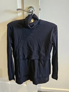 Gaye Bartlett Made In New Zealand Size 2 Women's Black Long Sleeve Roll Neck Top - Picture 1 of 4
