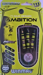 MVG WINMAU MICHAEL VAN GERWEN AMBITION BRASS COATED SOFT TIP DARTS SET 20g  - Picture 1 of 2