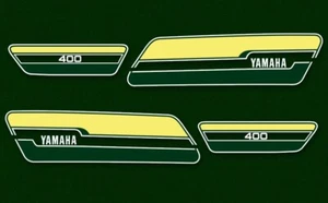 1976 Yamaha RD400C - Complete Tank & Side Panel Decal Set - GREEN - Picture 1 of 2