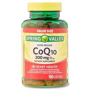 Spring Valley Rapid Release CoQ10 Softgels, Heart Health, 200 mg, 150 Count - Picture 1 of 6
