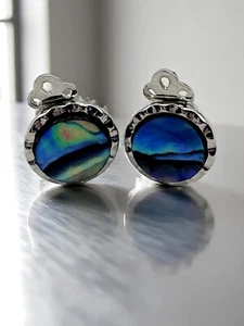 Quality 1980s Abalone Shell Petite Clip-on Studs. D258 - Picture 1 of 5