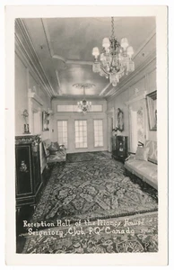 Casa señorial sala de recepción Montebello Quebec señorío club foto Quebec control de calidad RPPC - Imagen 1 de 2