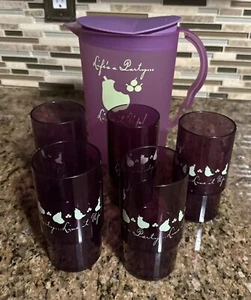 Tupperware 2 Quart Impressionen Krug mit 5 Bechern ~ Life's a Party ~ selten! - Bild 1 von 19