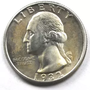 Cuarto de dólar de plata Washington 1932 D 25c sin circular Denver limpio - Imagen 1 de 2
