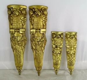 Antique French Gilt Bronze Furniture Hardware - Decorative Furnishing 4 pcs  - Picture 1 of 9
