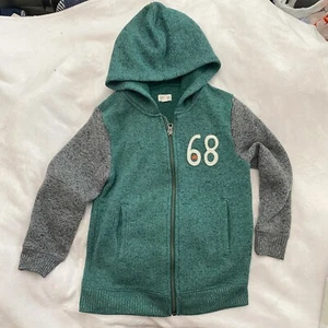 Gymboree Varsity Sweater Cardigan Boys Size Small (5-6) Hood Full Zip Front - Picture 1 of 4