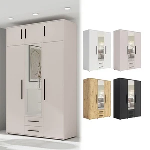 Kleiderschrank MAXIONE MX-12 mit Aufsatzschrank Spiegel Drehtürenschrank Modern - Bild 1 von 22