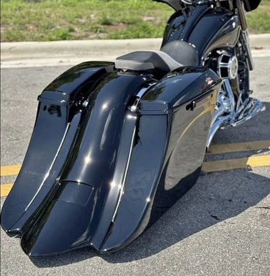 2009-2023 8" abajo 18" excavadora trasera Harley Davidson FLH cubiertas laterales de fibra de vidrio Foto 1 de 4