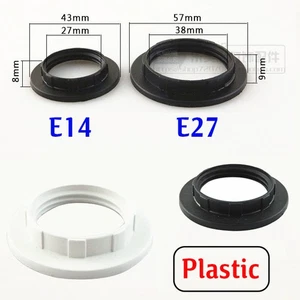 Plastic E27 / E14 Lampshade Collar Ring Thread Lamp Light Shade Accessor - Picture 1 of 9