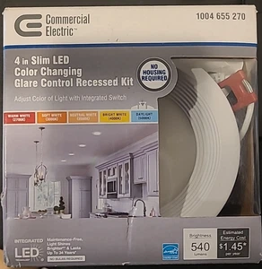 Commercial Electric Canless Recessed Integrated LED Kit White 4" *100 - Picture 1 of 4