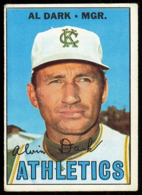 1967 Topps Al Dark Kansas City Athletics #389 en muy buen estado+ - arrugas Foto 1 de 2