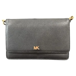 Borsa a tracolla Michael Kors convertibile in pelle ciottolata portafoglio nero - Foto 1 di 10