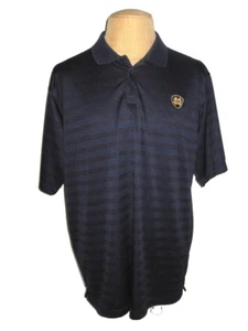 NOTRE DAME ADIDAS POLO SHIRT MEN'S XL BLUE with BLACK stripes - Picture 1 of 6
