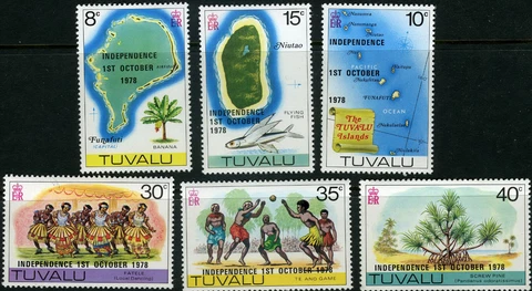 Tuvalu 1978 Independence Day Overprint MNH (SC# 85-91) Cover