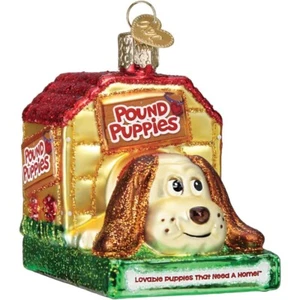 Old World Christmas POUND PUPPIES (44187) Glass Ornament w/Box - Picture 1 of 3