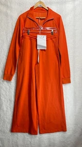 Unbrand Orange Zip-Up Jacket & Wide-Leg Pants Set Size Small Modern Athleisure - Picture 1 of 18