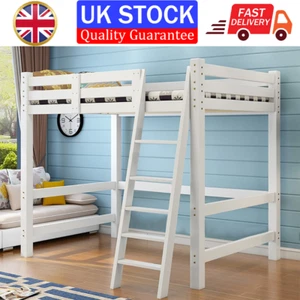3ft High Sleeper Pine Wood Loft Bed Frame Single Bunk Bed Kids Bedroom Furniture - Picture 1 of 12