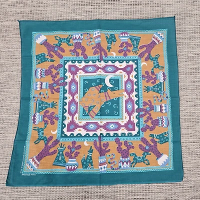 复古 Springs Bandana 西南狼 Teepee 仙人掌 RN16463 21x21 美国制造 — 第 1/4 张图片