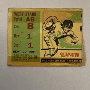 1961 Alabama vs Tulane Ladd Stadium Mobile, AL Football Ticket Stub Bear 1. - Bild 1 von 6