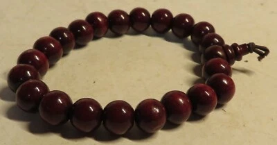 Pulsera de joyería de moda hecha a mano vintage madera rojo oscuro color cereza cuentas Stre Foto 1 de 4