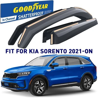Deflectores de ventana lateral protectores de lluvia para Kia Sorento 2021-2025 INROMPIBLES Foto 1 de 4
