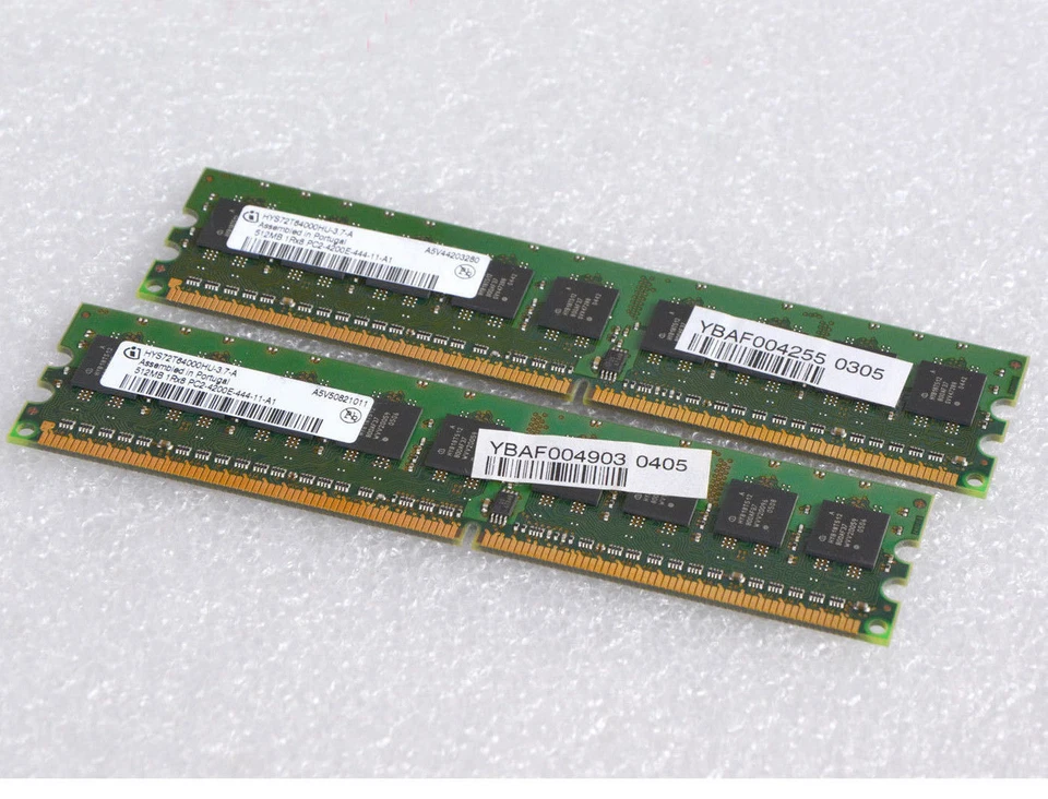 1GB 2x512 ECC RAM Memory FSC ECONEL50 HYS72T6400HU-3.7-A PC2-4200E-444-1-A1 81 - Image 1 of 1