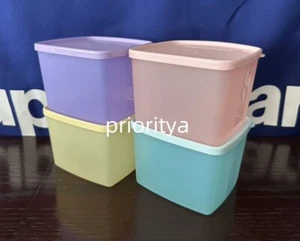 Tupperware Freezer It eckig rund 800ml Behälter 4er Set Macaron Farbe Neu - Bild 1 von 3