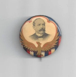 1904 ALTON PARKER GOLDEN EAGLE DESIGN PICTURE CAMPAIGN BUTTON - Picture 1 of 1