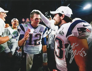 NATE EBNER NEW ENGLAND PATRIOTS ACTION SIGNED 8x10 PHOTO - Picture 1 of 1