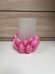 Teelicht*Windlicht*Sockel*Banane*Bananen*Kerzenhalter*Pink - Bild 1 von 8