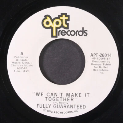 FULLY GUARANTEED: we can't make it together / spinning around APT 7" Single - Image 1 of 2
