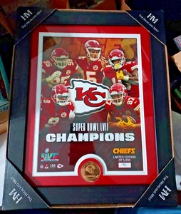 13x16 K. C. CHIEFS TEAM Super Bowl LVII 11x14 Framed Photo w/Coin #90/5000 Made - Picture 1 of 6