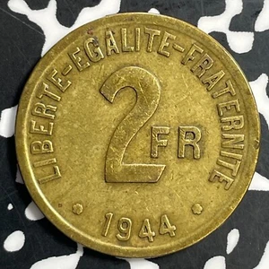 1944 France Allied Occupation 2 Francs Lot#T0850 KM#905 - Picture 1 of 2