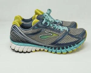 Brooks Ghost 6 Running Sneakers Gray/Aqua/Yellow Women's US 8 - Picture 1 of 9